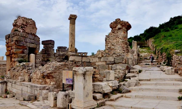 Rovine Sono Visibili Nell Antica Città Greca Efeso Smirne Turchia — Foto Stock