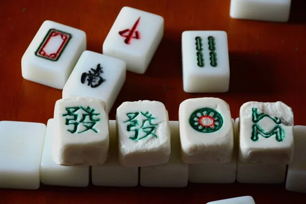 Stuffed Glutinous Rice Dumplings Also Known Yuanxiao Tangyaun Shape Mahjong — Stock Photo, Image