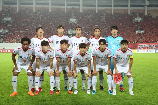 Hráči Základní Sestavě Jižní Korea Jeju United Pózovat Před Soutěží — Stock fotografie