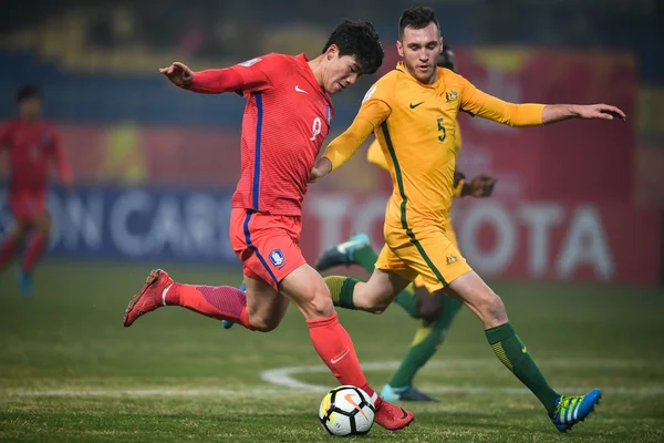 대한민국의 2018에 중국의 시에서 2018 Afc 23의 그들의 경기에서 호주의 — 스톡 사진