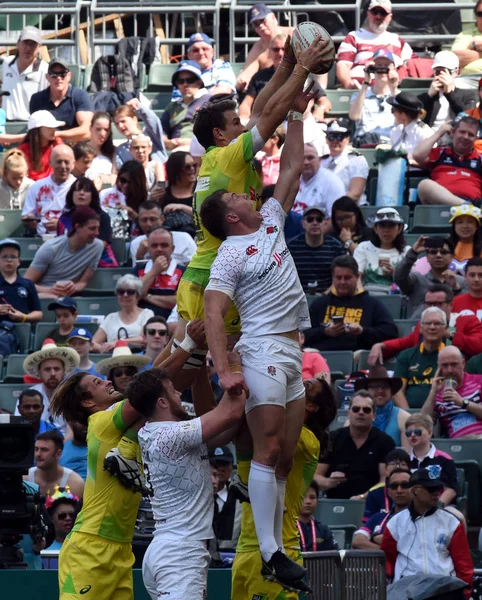 Australie Concourt Contre Angleterre Dans Match Rugby Lors Des Hong — Photo