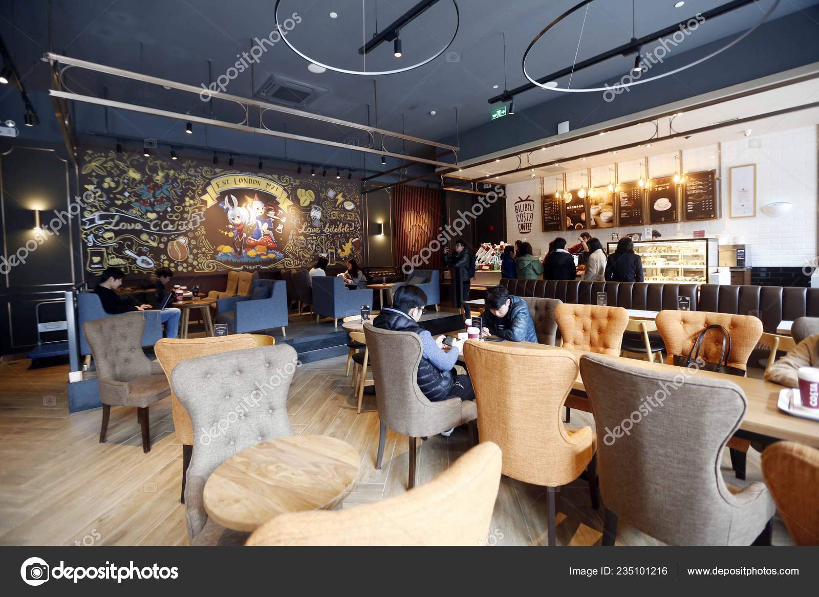 Interior View Costa Coffee First Cafe Inspired Bilibili