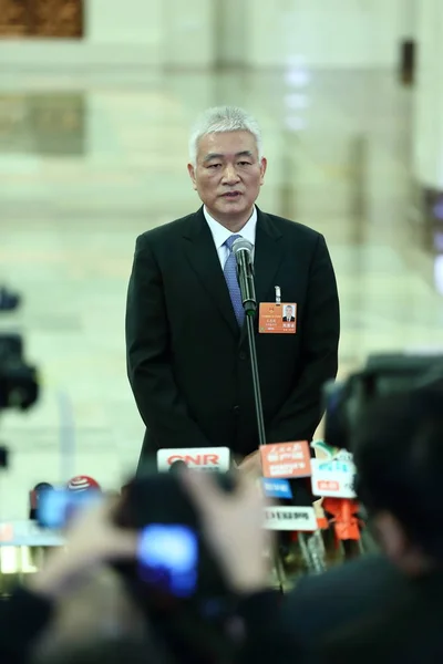 Wang Zhigang Ministro Ciência Tecnologia Também Deputado Primeira Sessão Xiii — Fotografia de Stock