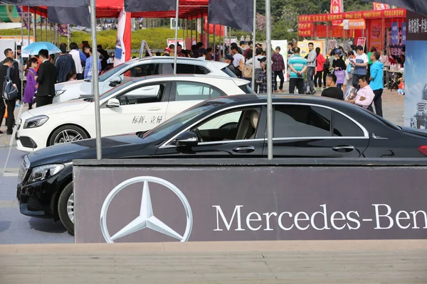 Mercedes-Benz cars of Daimler are on display during a car exhibition in Qingdao city, east China's Shandong province, 15 April 2017