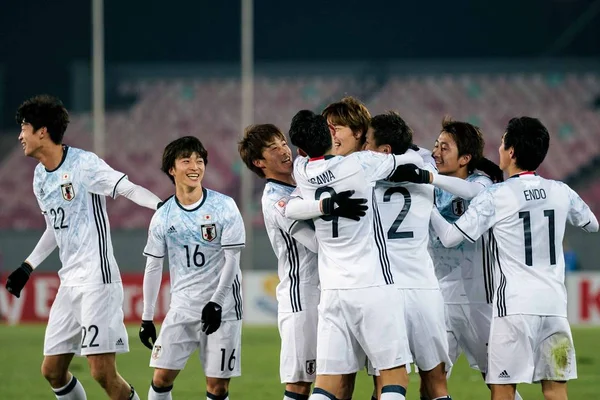 Spelers Van Japan Vieren Scoren Tegen Thailand Hun Wedstrijd Groep — Stockfoto