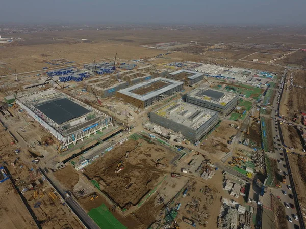 Xiong Civic Hizmet Merkezi Anxin Ilçesindeki Ilk Inşaat Projesi Yeni — Stok fotoğraf