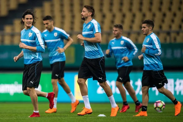 Les Joueurs Équipe Nationale Football Uruguay Prennent Part Une Séance — Photo