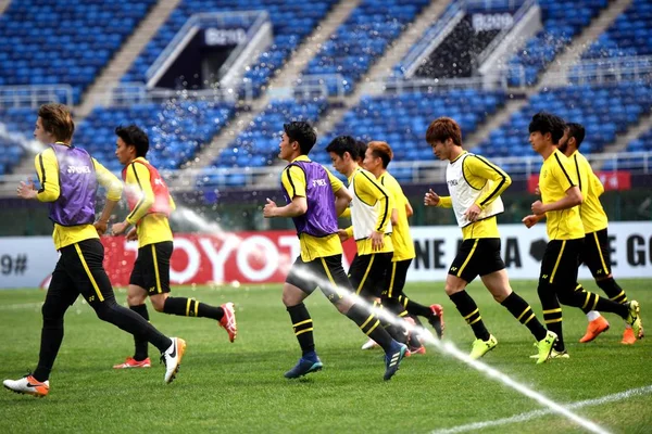 Pemain Dari Jepang Kashiwa Reysol Mengambil Bagian Dalam Sesi Latihan — Stok Foto