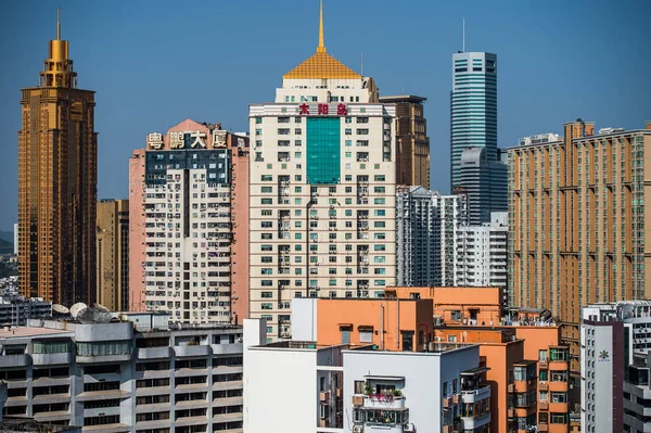 Veduta Dei Grattacieli Del Distretto Luohu Nella Città Shenzhen Provincia — Foto Stock