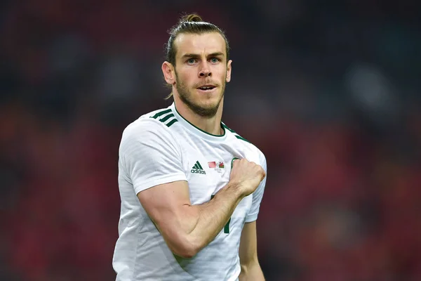 Gareth Bale Seleção Galesa Futebol Celebra Após Marcar Contra Seleção — Fotografia de Stock