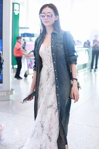 Taiwanese Model Actrice Lin Chi Ling Afgebeeld Beijing Capital International — Stockfoto