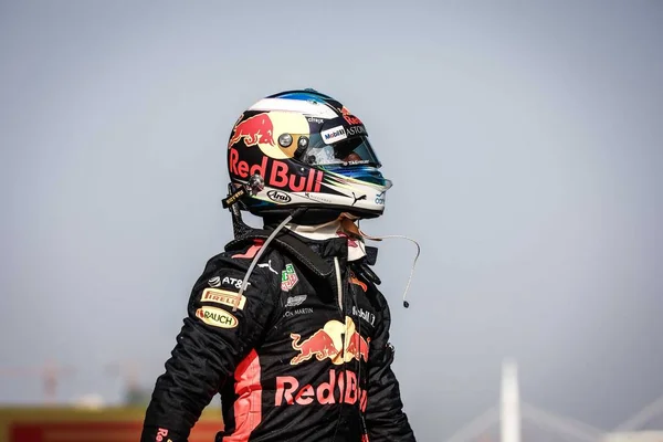 Pilota Australiano Daniel Ricciardo Della Red Bull Racing Festeggia Dopo — Foto Stock