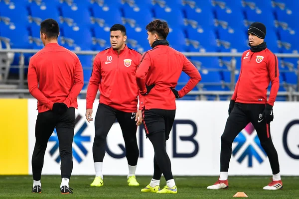 Les Joueurs Shanghai Sipg Chine Participent Une Séance Entraînement Avant — Photo