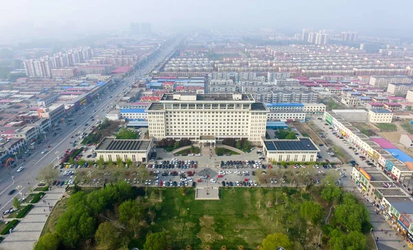 Vista Aérea Del Edificio Del Gobierno Del Condado Xiongxian Condado — Foto de Stock