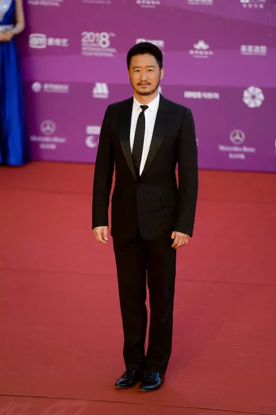 Kinesiska Skådespelare Jing Anländer Röda Mattan Invigningen Beijing International Film — Stockfoto