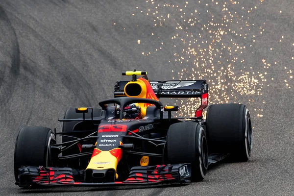 Nederlandse Formule Coureur Max Verstappen Van Red Bull Racing Stuurt — Stockfoto