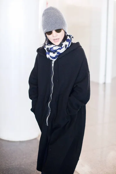 Chinese Actrice Zhou Xun Afgebeeld Beijing Capital International Airport Beijing — Stockfoto