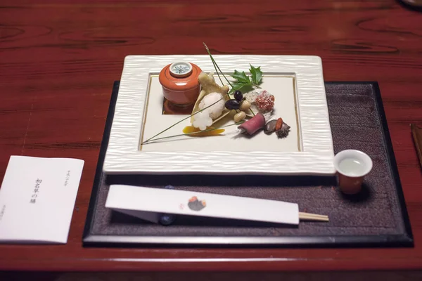 Vedere Bucătăriilor Tradiționale Japoneze Servite Patrimoniul Cultural Japonez Ochiairo Murakami — Fotografie, imagine de stoc