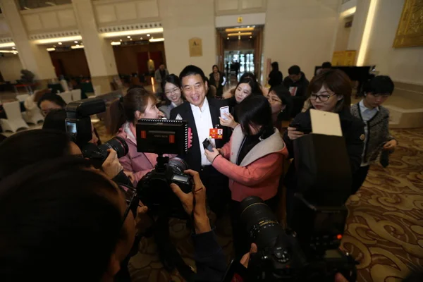 Liu Yonghao Centro Presidente New Hope Group Entrevistado Antes Das — Fotografia de Stock