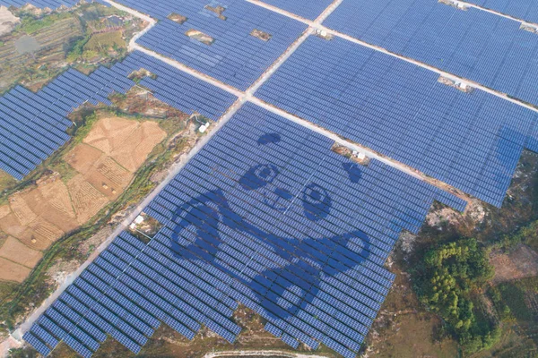 File Aerial View World Second Solar Power Station Shaped Giant — Stock Photo, Image