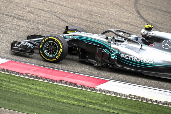 Finlandese Valtteri Bottas Mercedes Guida Sua Auto Durante Una Sessione — Foto Stock