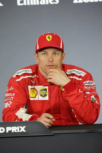 Kimi Raikkonen Pilote Finlandaise Ferrari Assiste Conférence Presse Après Grand — Photo