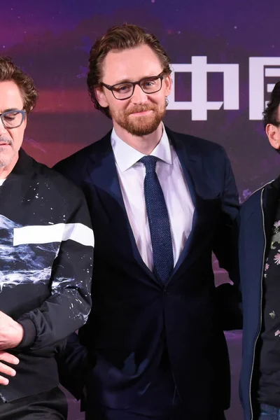 Brits Acteur Tom Hiddleston Woont Een Persconferentie Voor Nieuwe Film — Stockfoto