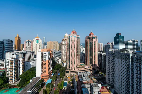 Vista Edificios Gran Altura Distrito Luohu Ciudad Shenzhen Provincia Guangdong — Foto de Stock
