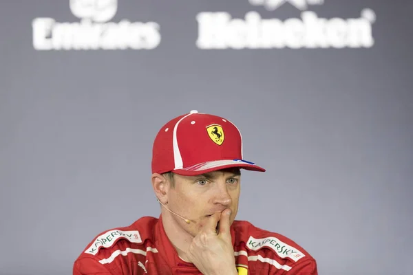 Der Finnische Pilot Kimi Räikkönen Von Ferrari Nimmt Der Pressekonferenz — Stockfoto