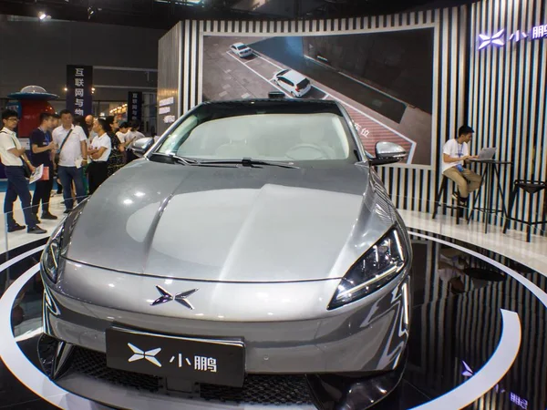 Pohled Auto Xiaopeng Motors Xpeng Inteligentní Elektromotorický Start Výstavě Guangzhou — Stock fotografie