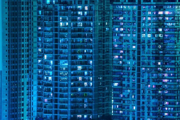 Vista Notturna Grattacieli Residenziali Una Tempesta Pioggia Yuzhong Disctict Chongqing — Foto Stock