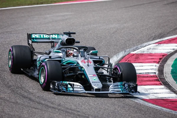 British Driver Lewis Hamilton Mercedes Competes 2018 Formula One Chinese — Stock Photo, Image