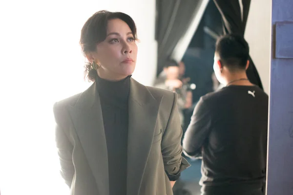 Hong Kong Actress Carina Lau Pictured Shanghai Fashion Week Fall — стоковое фото