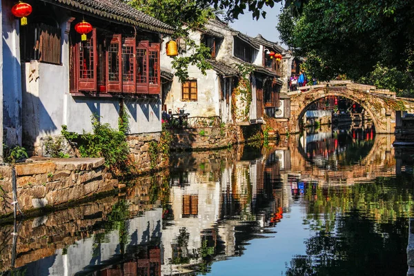 Декорація Zhouzhuang Води Міста Куншань Міста Сучжоу Місто Східна Китай — стокове фото