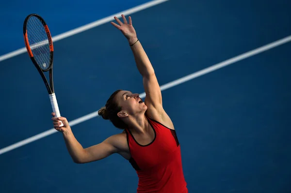 Simona Halep Rumania Sirve Contra Aryna Sabalenka Belarús Partido Individual — Foto de Stock