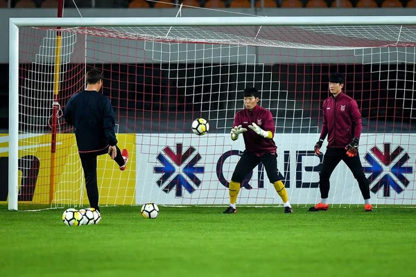 Jižní Korea Jeju United Zúčastní Hráčů Trénink Před Zápasem Skupiny — Stock fotografie