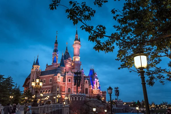 Vista Disneylândia Xangai Shanghai Disney Resort Durante Festival Primavera Ano — Fotografia de Stock