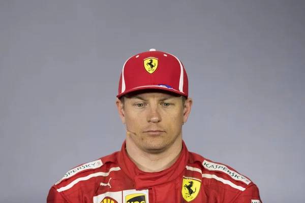 Kimi Raikkonen Pilote Finlandaise Ferrari Assiste Conférence Presse Après Grand — Photo