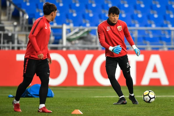 Les Joueurs Shanghai Sipg Chine Participent Une Séance Entraînement Avant — Photo