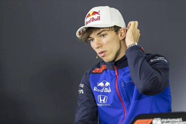 Piloto Francés Pierre Gasly Scuderia Toro Rosso Asiste Una Conferencia — Foto de Stock