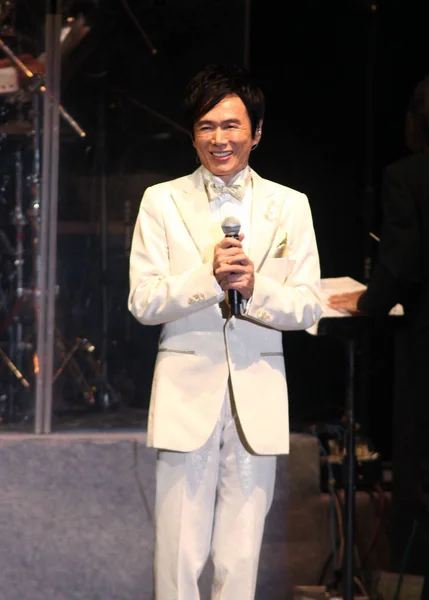 Cantante Japonés Shinichi Mori Actúa Durante Concierto Taipei Taiwán Mayo — Foto de Stock