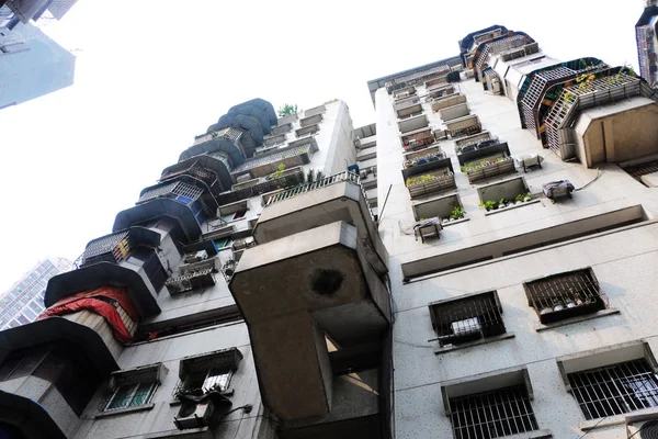 Kilátás Egyik Hat Összekapcsolt Emeletes Toronyház Apartman Lakóépületek Amelyeket Már — Stock Fotó