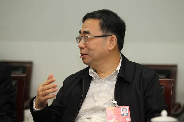 Sun Piaoyang Chairman Jiangsu Hengrui Medicine Ltd Speaks Panel Discussion — Stock Photo, Image