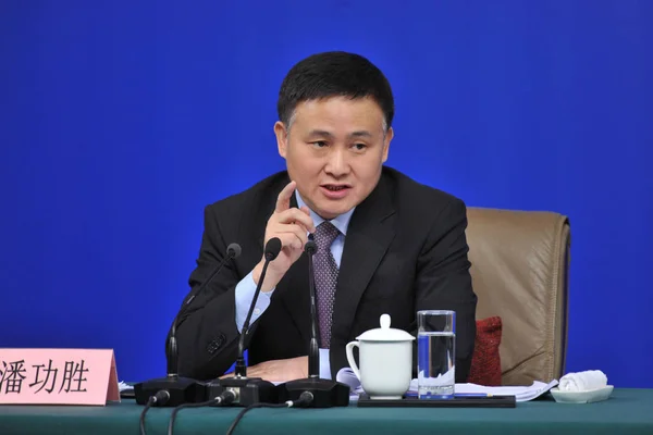 Pan Gongsheng Dyrektor Oknie Administracja Państwa Wymiany Walut Uczęszcza Konferencji — Zdjęcie stockowe