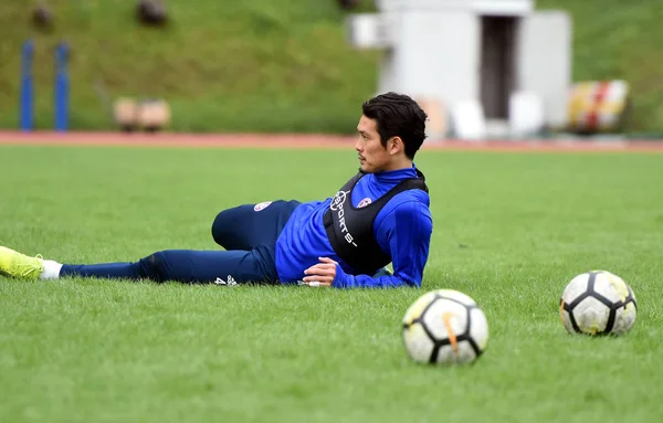 Jogador Futebol Japonês Yusuke Igawa Leste Hong Kong Participa Uma — Fotografia de Stock