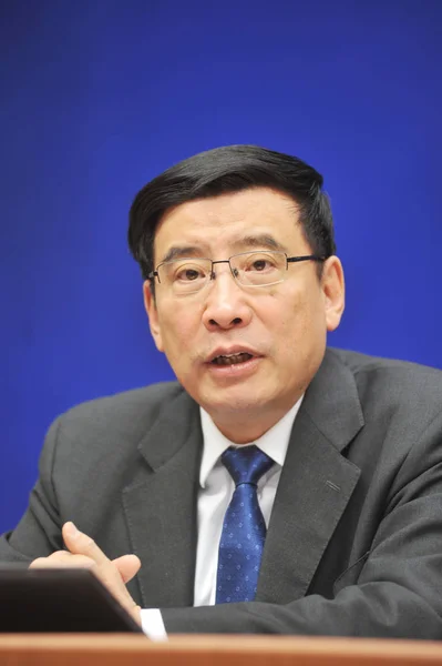Miao Wei Ministro Industria Tecnología Información Asiste Una Conferencia Prensa —  Fotos de Stock