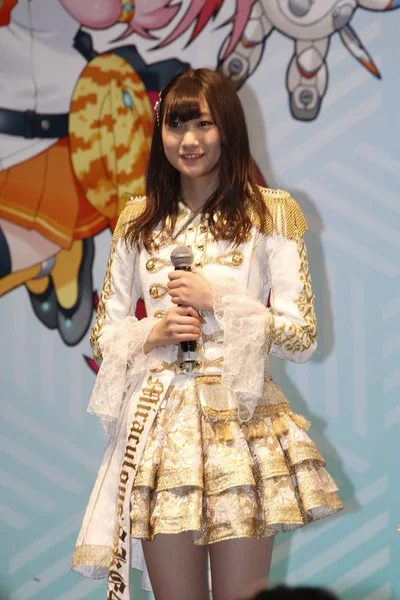 Membri Del Gruppo Idol Girl Giapponese Ske48 Partecipano Alla Mostra — Foto Stock