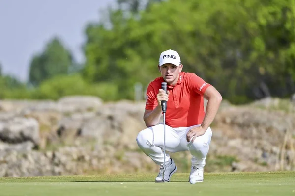 Matt Wallace Angleterre Participe Deuxième Tour Tournoi Golf Volvo China — Photo