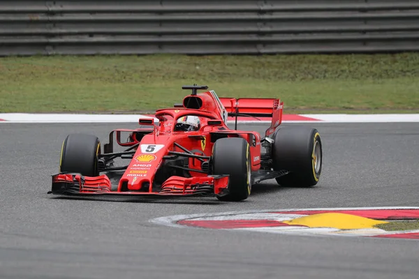 Alemão Sebastian Vettel Ferrari Dirige Seu Carro Durante Sessão Qualificação — Fotografia de Stock