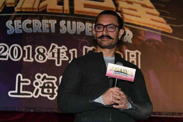 Acteur Indien Aamir Khan Assiste Road Show Pour Promouvoir Son — Photo